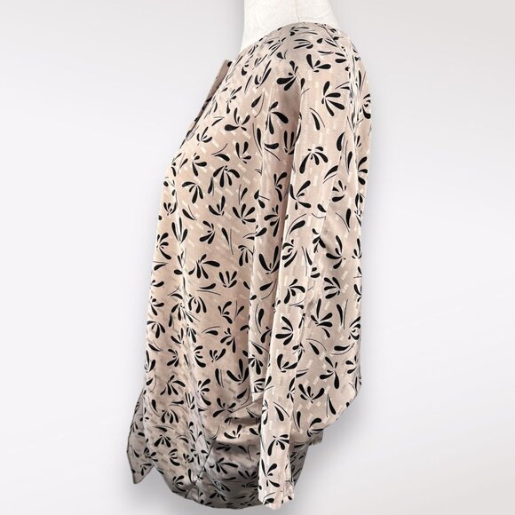 Vintage Lady Carol 3/4 Sleeve Button Shirt Tie Front Petite Large - Picture 4 of 10